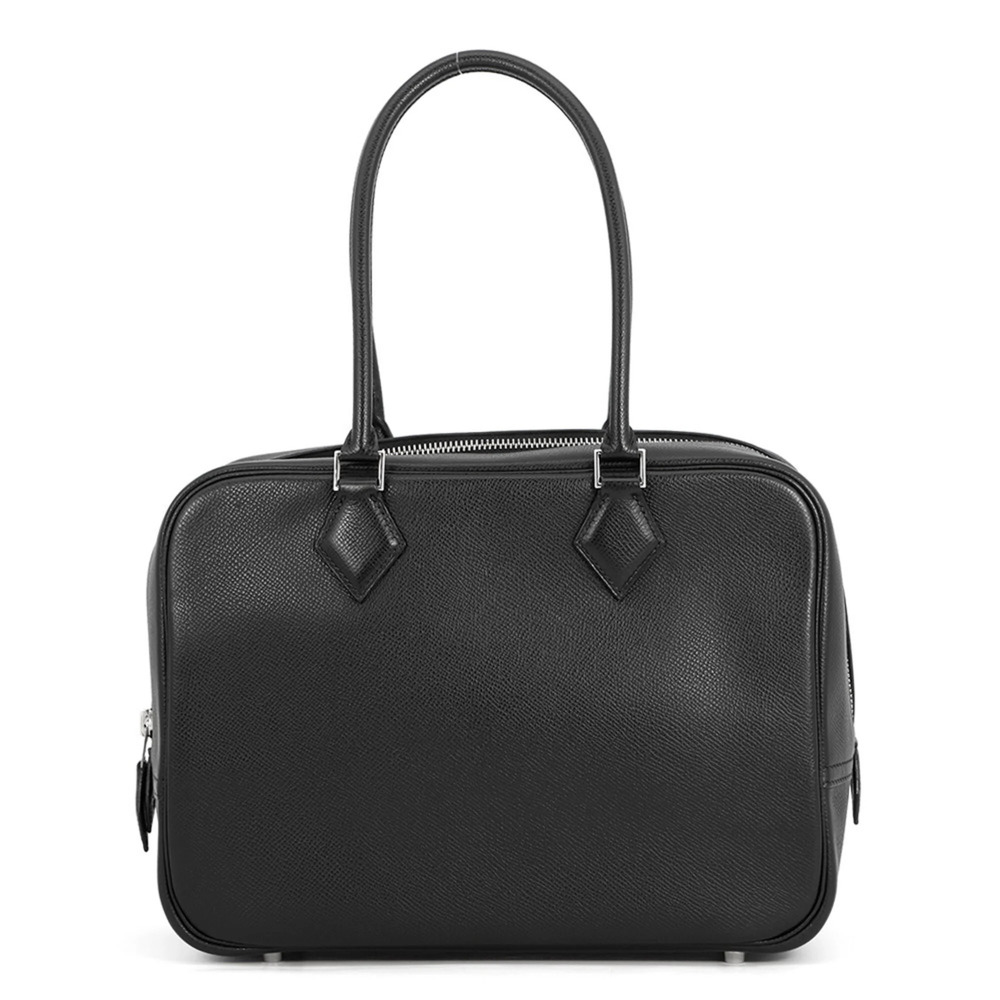 Hermes Plume 28 handbag, black Epsom leather, □J stamp. HERMES black. HERMES.